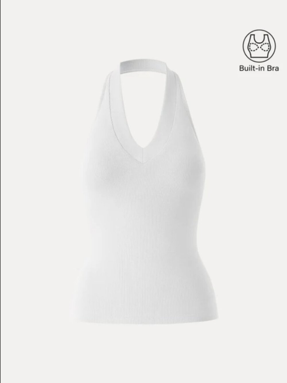Plantive Halter Neck Open Back Bra Tank - White